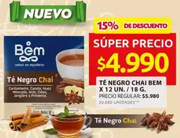 TÉ NEGRO CHAI BEM X 12 UN./18G