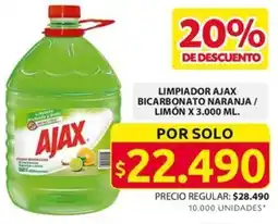 Ara LIMPIADOR AJAX BICARBONATO NARANJA / LIMÓN X 3.000ML oferta