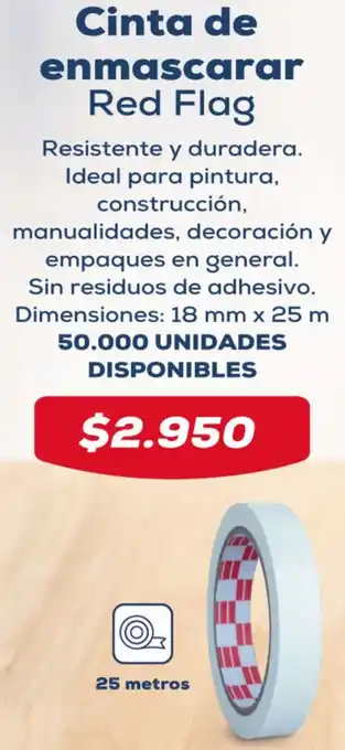 Tiendas D1 Cinta de enmascarar Red Flag oferta