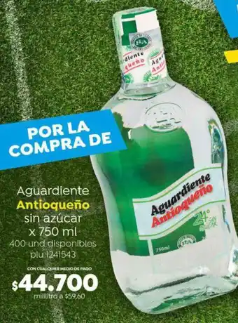 Colsubsidio Aguardiente Antioqueño sin azúcar x 750 ml oferta