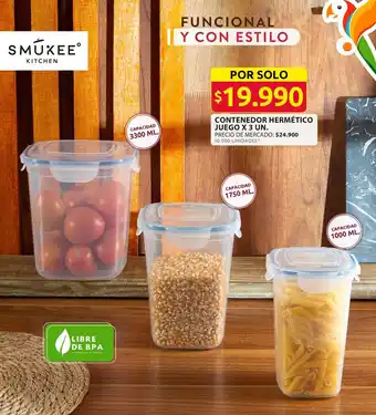 Ara CONTENEDOR HERMÉTICO JUEGO X 3 UN. oferta