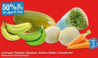 Makro Lechugas, Papayas, Bananos, Guineo, Melón y Zanahorias Referencias Seleccionadas oferta