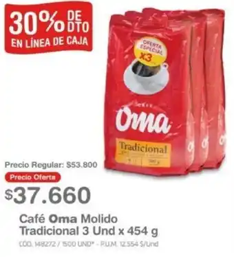 Makro Café Oma Molido Tradicional 3 Und x 454 g oferta
