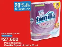 Makro Papel Higiénico Familia Expert 15 Und x 26 mt oferta