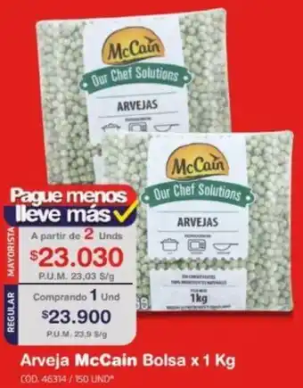Makro Arveja McCain Bolsa x 1kg oferta