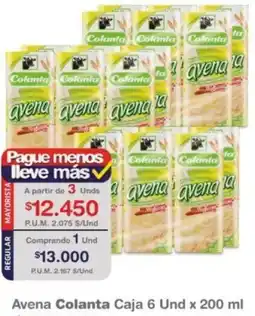 Makro Avena Colanta Caja 6 Und x 200 ml oferta