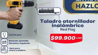 Tiendas D1 Taladro atornillador inalámbrico Red Flag oferta