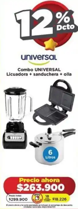 Alkomprar Combo UNIVERSAL Licuadora + sanduchera + olla oferta
