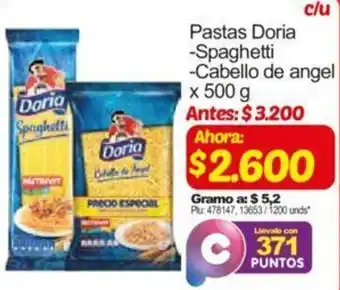 Surtimax Pastas Doria Spaghetti & Cabello de Angel 500g oferta