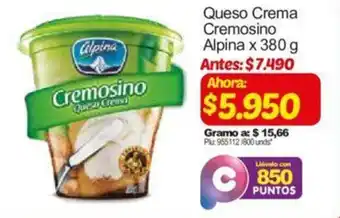 Surtimax Queso Crema Cremosino Alpina 380g oferta