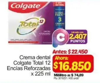 Surtimax Crema dental Colgate Total 12 Encías Reforzadas 225ml oferta