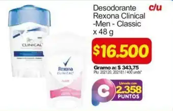 Surtimax Desodorante Rexona Clinical 48g oferta