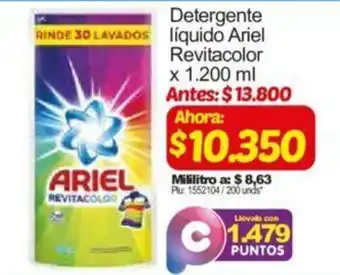 Surtimax Detergente Líquido Ariel Revitacolor 1200ml oferta