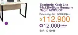 Easy Moduofi - escritorio kesh lite 74x120x60cm germany negro oferta