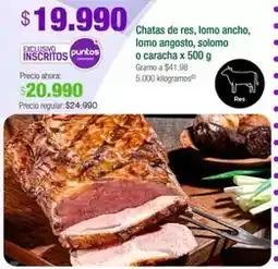 Jumbo Chatas de res, lomo ancho, lomo angosto, solomo o caracha oferta