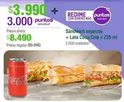 Jumbo Sandwich especial + lata coca cola oferta