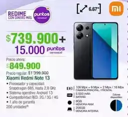 Jumbo Xiaomi - redmi note 13 oferta