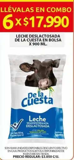 Ara LECHE DESLACTOSADA DE LA CUESTA EN BOLSA 6 X 900ML oferta