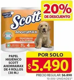 Ara PAPEL HIGIÉNICO SCOTT AHORRAMAX DE 4 ROLLOS oferta