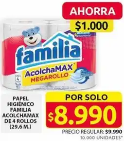 Ara PAPEL HIGIÉNICO FAMILIA ACOLCHAMAX DE 4 ROLLOS oferta