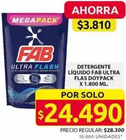 Ara DETERGENTE LÍQUIDO FAB ULTRA FLAS DOYPACK x 1.800ml oferta