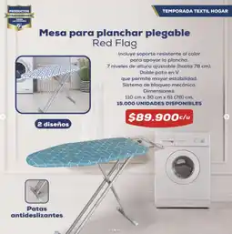 Tiendas D1 Mesa para planchar plegable Red Flag oferta