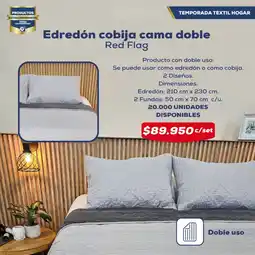 Tiendas D1 Edredón cobija cama doble Red Flag oferta