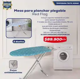 Tiendas D1 Mesa para planchar plegable Red Flag oferta