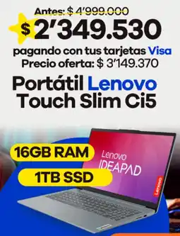 Éxito Portátil Lenovo Touch Slim Ci5 oferta