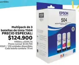 Panamericana EPSON Multipack de 3 botellas de tinta T504 oferta