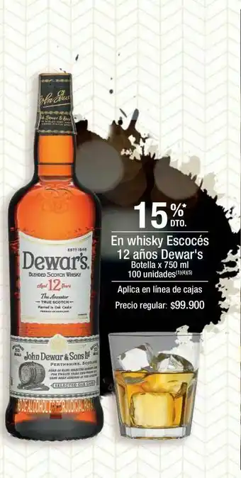 Jumbo En whisky escocés 12 años dewar's oferta