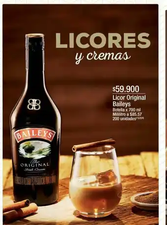 Jumbo Licor original baileys botella x 700 m oferta