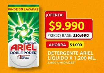 Ara Detergente ariel líquido x 1.200 ml. oferta