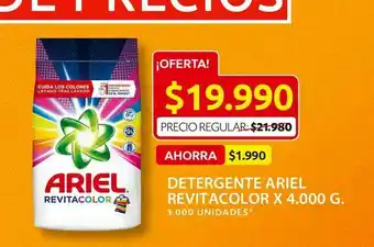 Ara Detergente ariel revitacolor x 4.000 g. oferta