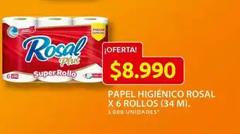 Ara Papel higiénico rosal x 6 rollos 34 m. oferta