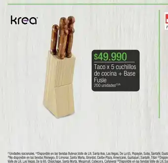 Taco x 5 cuchillos de cocina + base fusle
