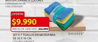 Ara Set x 7 toallas en microfibra de 30 x 30 cm. oferta