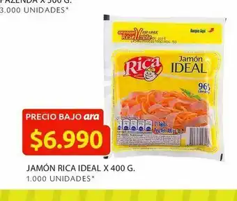 Ara Jamón rica ideal x 400 g. oferta