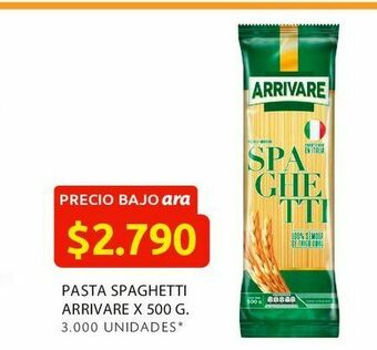 Ara Pasta spaghetti arrivare x 500 g oferta