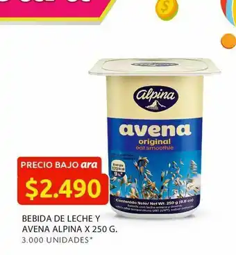 Ara Bebida de leche y avena alpina x 250 g. oferta