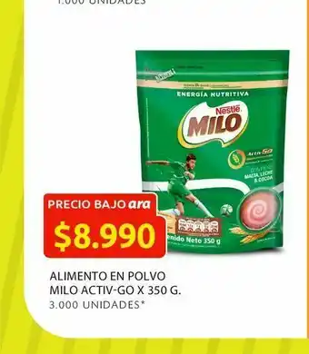 Ara Alimento en polvo milo activ-go x 350 g. oferta