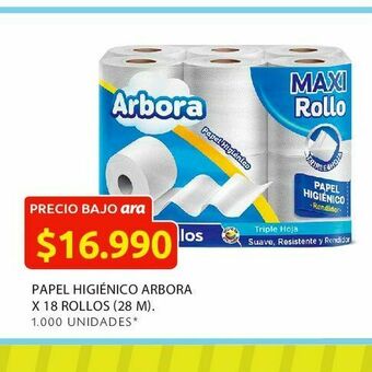 Papel higiénico arbora x 18 rollos (28 m)
