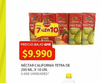 Ara Néctar california tetra de 200 ml. x 10 un. oferta