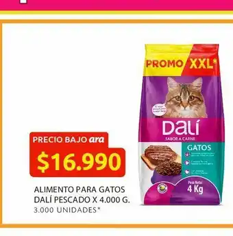 Ara Alimento para gatos dalí pescado x 4.000 g. oferta
