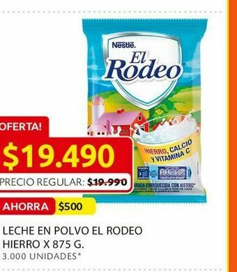 Leche en polvo el rodeo hierro x 875 g.