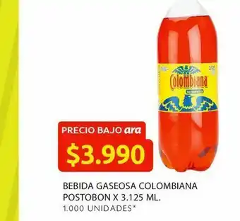 Ara Bebida gaseosa colombiana postobon x 3.125 ml. oferta