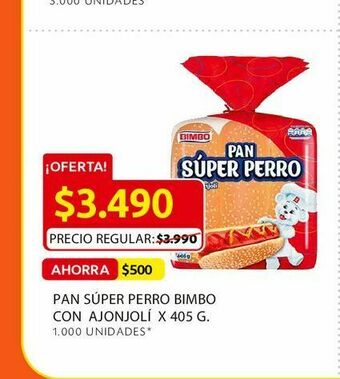 Ara Pan súper perro bimbo con ajonjolí x 405 g. oferta