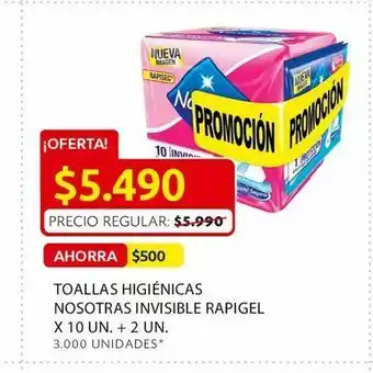 Ara Toallas higiénicas nosotras invisible rapigel x 10 un. + 2 un. oferta