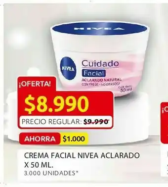 Ara Crema facial nivea aclarado x 50 ml. oferta