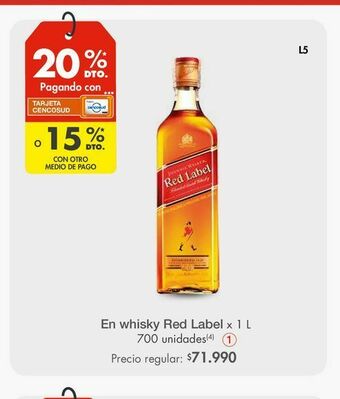 Metro Whisky johnnie walker oferta